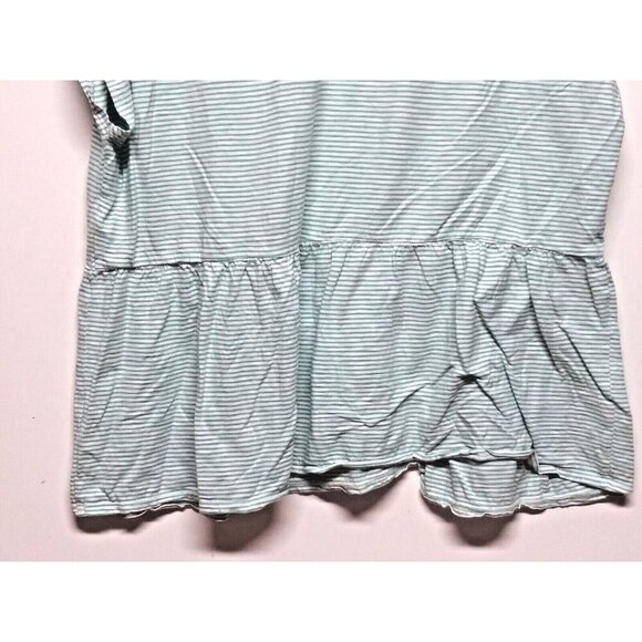 Terra & Sky Womens Peplum Tshirt Top Plus 1X (16W-18W) Blue Striped pullover cap - Picture 9 of 15